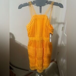 Tahari Yellow Ruffled Tiered Sundress Midi size 0